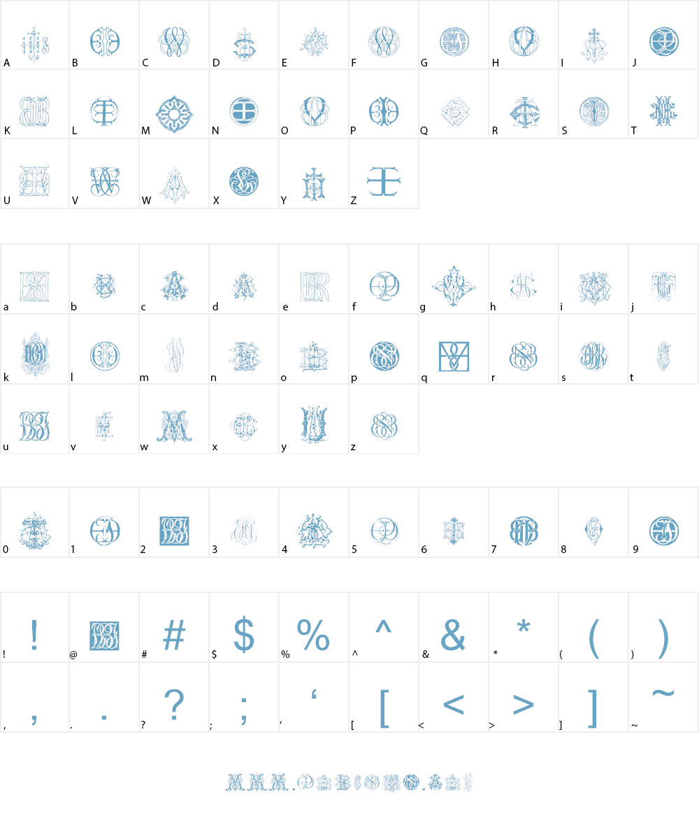 Intellecta Monograms Random Ten Font Character